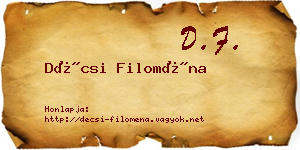 Décsi Filoména névjegykártya